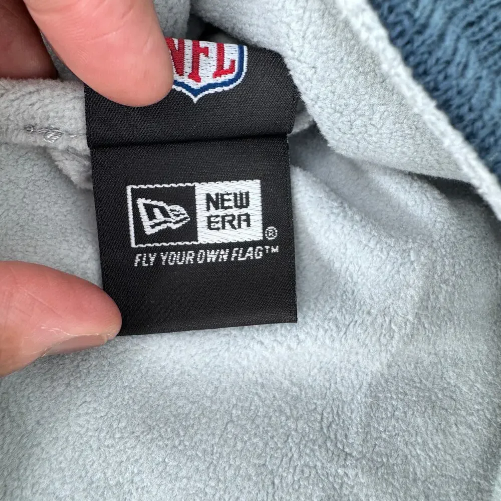 New Era Seattle Seahawks Jacquard Tassel Beanie Hat with Pom Blue Green‎ Youth
